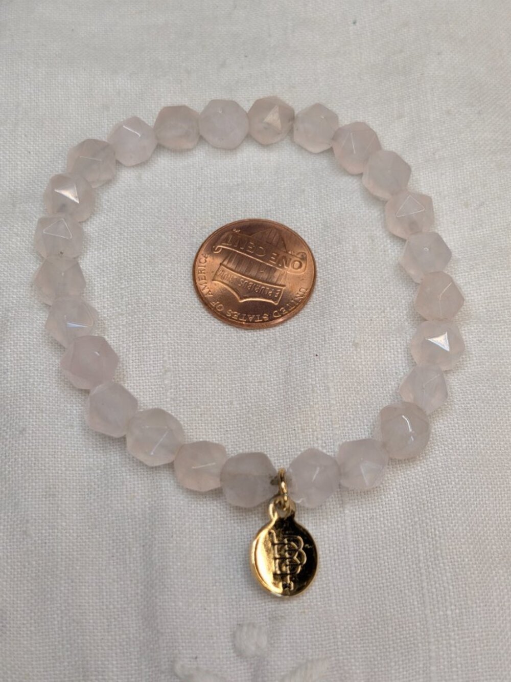 Bourbon & Bowties Rose Quartz Faceted Stretch Bracelet